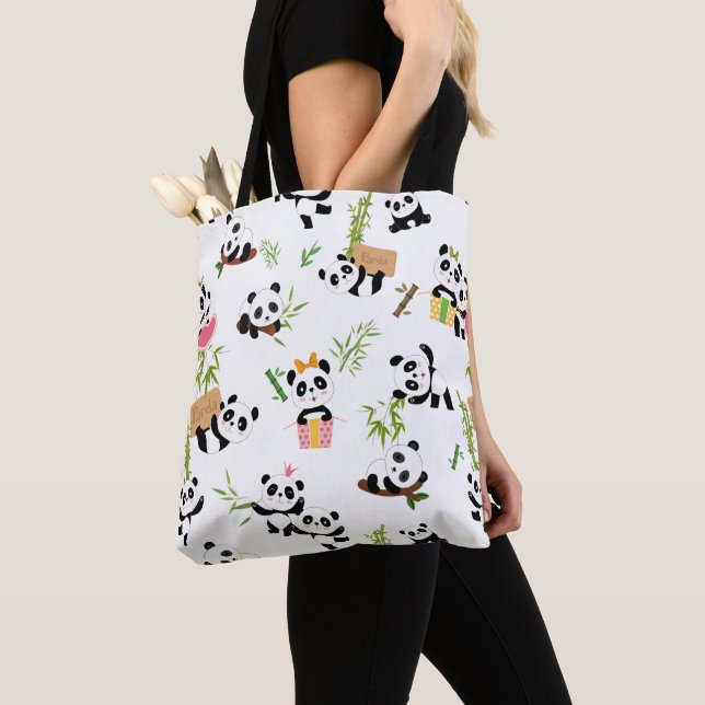 Panda's Pattern Tote Bag (Close Up)