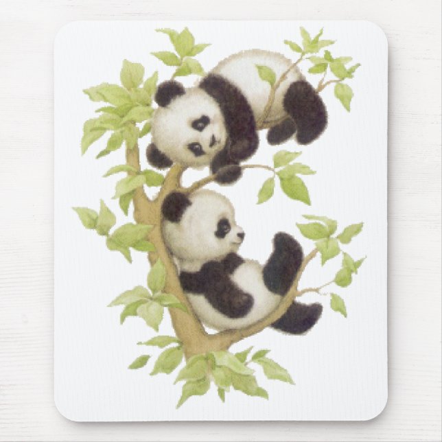 Pandas Playing in a Tree Mouse Pad (Front)