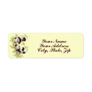 Panda's Playing in a Tree Return Address Label