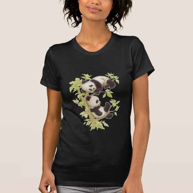 Pandas Playing in a Tree T-Shirt (Front)