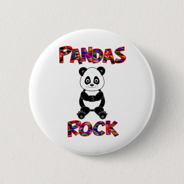 Pandas Rock 6 Cm Round Badge (Front)