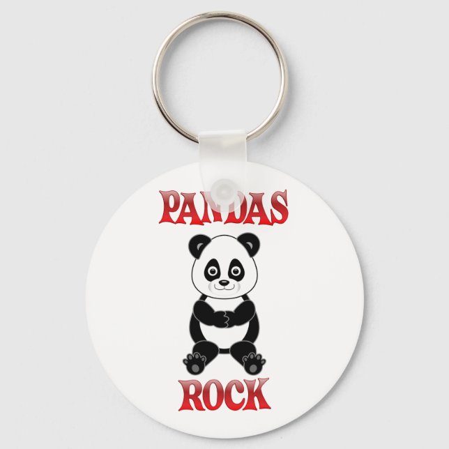 Pandas Rock Key Ring (Front)