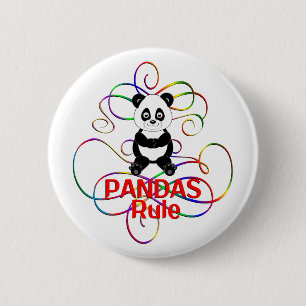 Pandas Rule 6 Cm Round Badge