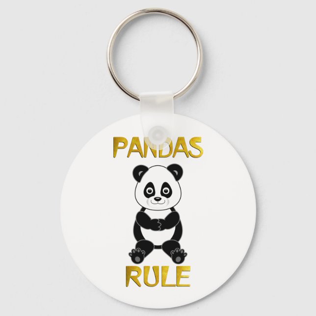 Pandas Rule Key Ring (Front)