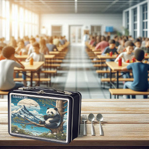 Panda's Secluded Retreat: Bamboo Munch Metal Lunch Box