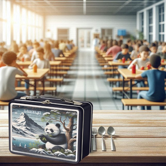 Panda's Secluded Spot: Bamboo Contentment Metal Lunch Box (Creator Uploaded)