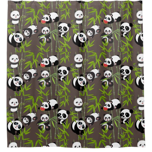 pandas shower curtain (Front)