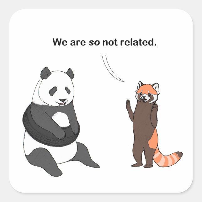 Pandas: So Not Related Sticker (Front)