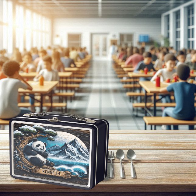 Panda's Treetop Retreat: Bamboo Delight Metal Lunch Box (Creator Uploaded)