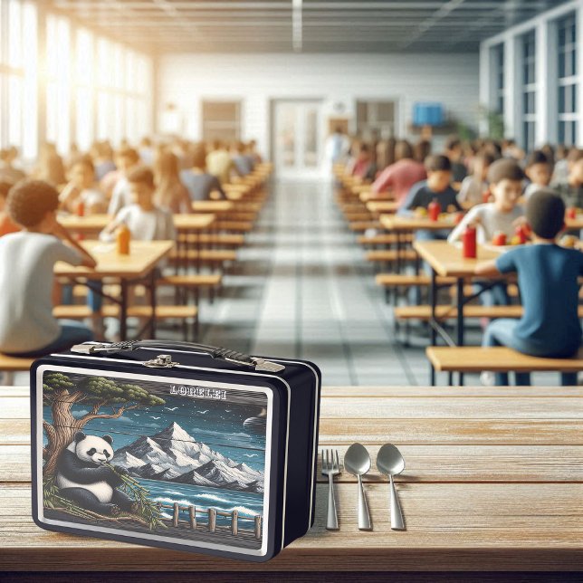 Panda's Wooded Nook: Bamboo Snack Metal Lunch Box (Creator Uploaded)