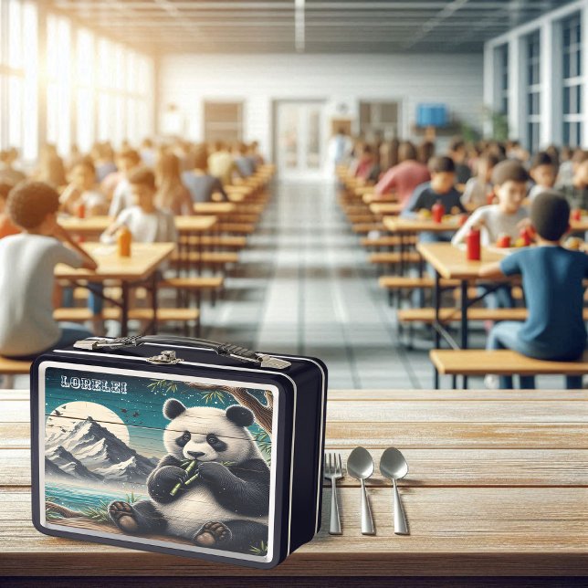 Panda's Wooded Perch: Bamboo Indulgence Metal Lunch Box (Creator Uploaded)