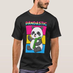 Pandastic Panda Bear   Lgbtq Pride Flag Pun Pansex T-Shirt