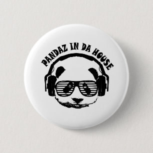 Pandaz In Da House 6 Cm Round Badge