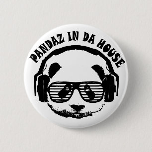 Pandaz In Da House 6 Cm Round Badge