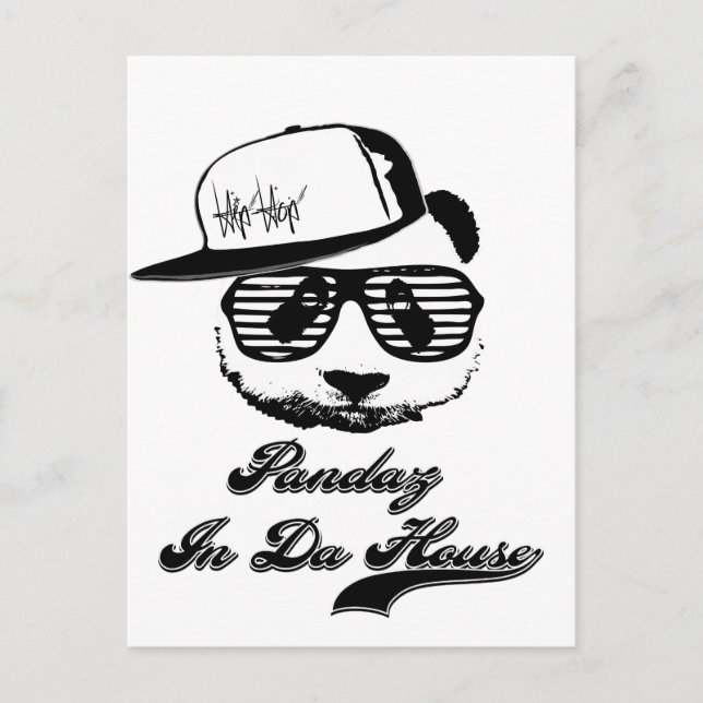 Pandaz In Da House. Ghetto panda Postcard (Front)