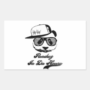 Pandaz In Da House. Ghetto panda Rectangular Sticker