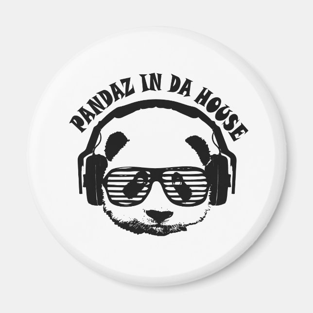 Pandaz In Da House Magnet (Front)