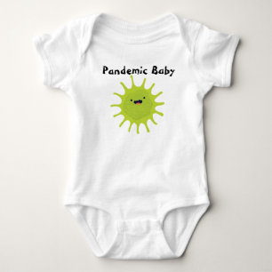 Pandemic Baby Green Virus Cute Funny Bodysuit