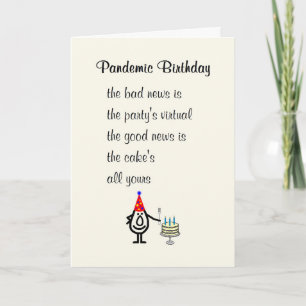 Pandemic Birthday A Funny Happy Birthday Poem Card