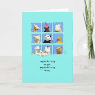 Pandemic Birthday Animals in Windows Card