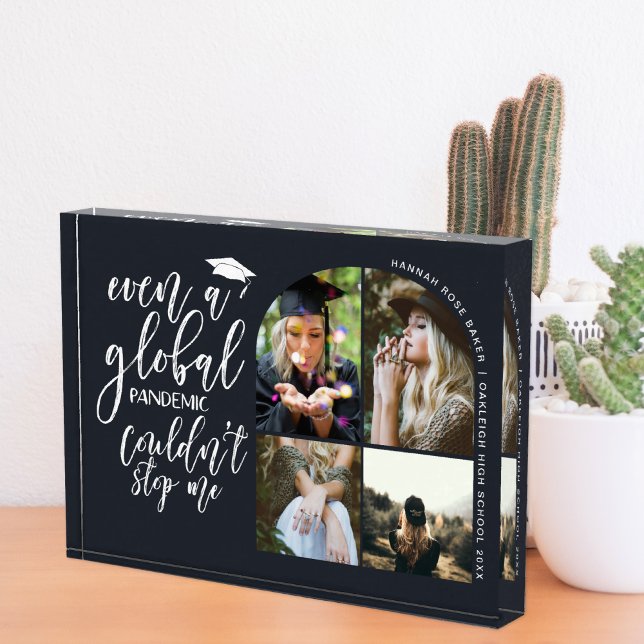 Pandemic Graduate Modern Arched Graduation 4 Photo Block (Creator Uploaded)