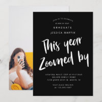 pandemic graduation photo party invitation