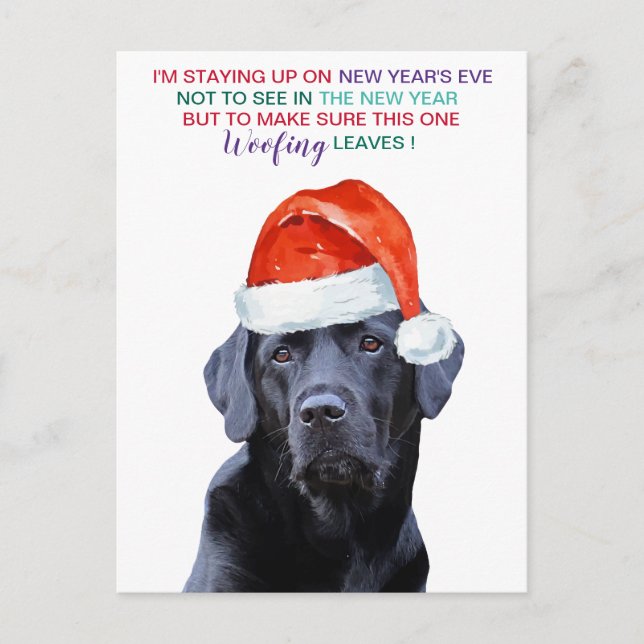 Pandemic New Years Eve Quarantine Dog Holiday Postcard (Front)