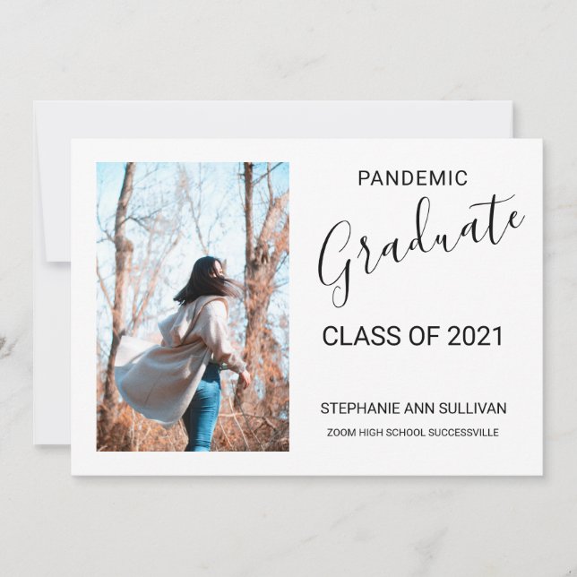 Pandemic Photo Graduation Announcement Card (Front)