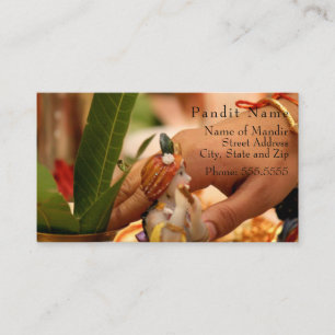 Pandit Contact Card (Temple Location & Services)