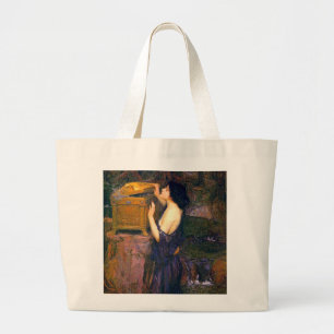 Pandora by John William Waterhouse Large Tote Bag