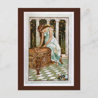 Pandora desires to open the Box Postcard