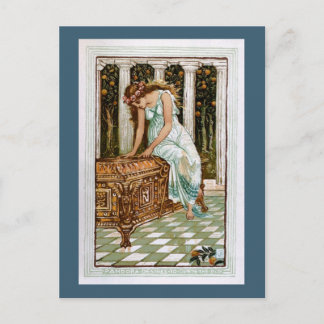 Pandora desires to open the Box Postcard