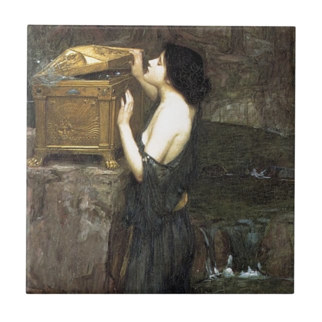 Pandora [John William Waterhouse] Tile (Front)