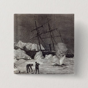 Pandora' nipped in the ice 15 cm square badge