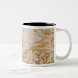 Pandora opening the box Two-Tone coffee mug