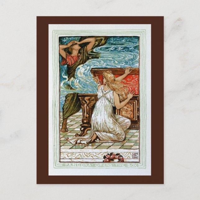 Pandora opens the Box Postcard (Front)