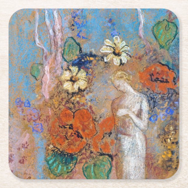 Pandora, Redon Square Paper Coaster (Front)