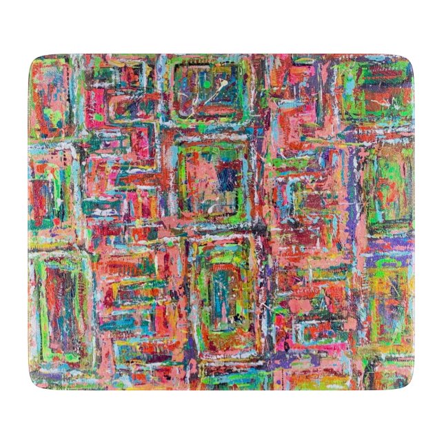 Pandora's Box 6 x 7 Deco Glass Cutting Board (Front)