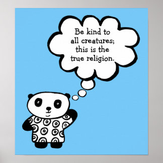 Pandy the Panda Buddhist Be Kind Quote Poster