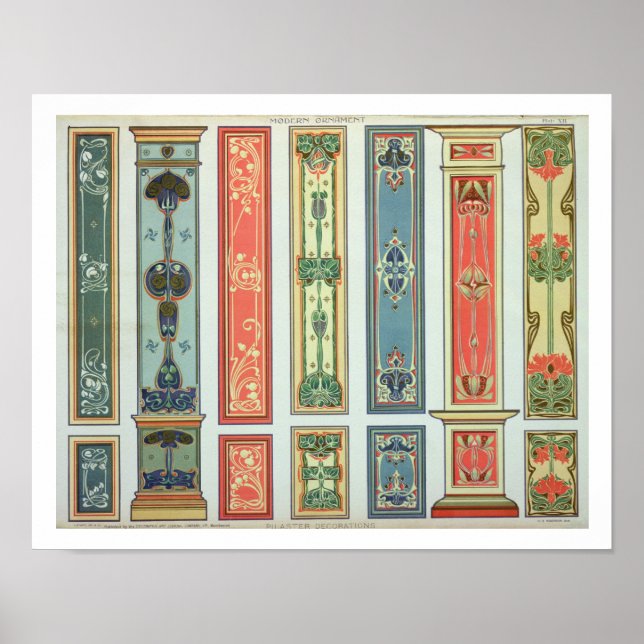 Panel designs, plate XII from 'Modern Ornament' pu Poster (Front)