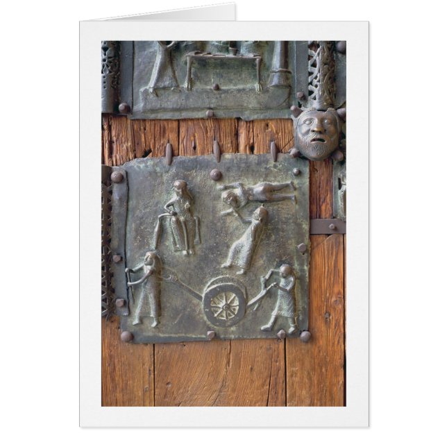 Panel from the left hand door, 12th century (bronz (Front)