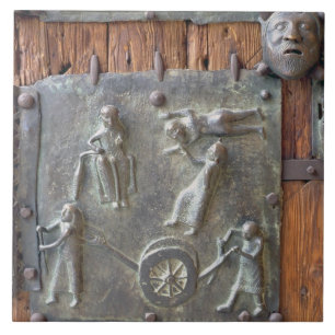 Panel from the left hand door, 12th century (bronz ceramic tile