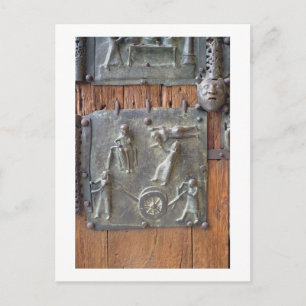 Panel from the left hand door, 12th century (bronz postcard