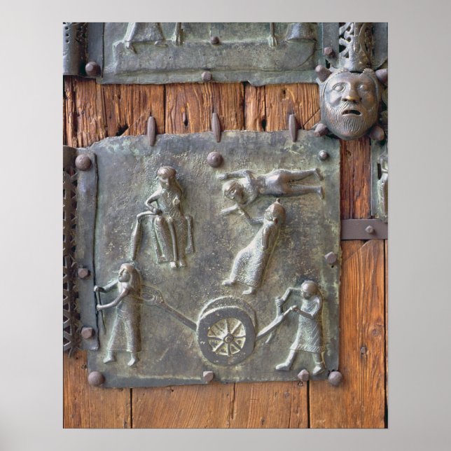 Panel from the left hand door, 12th century (bronz poster (Front)