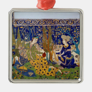Panel of glazed earthenware tile-work, Isfahan Metal Tree Decoration