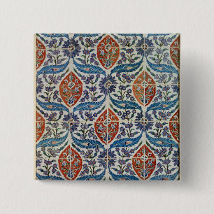 Panel of Isnik earthenware tiles 15 Cm Square Badge