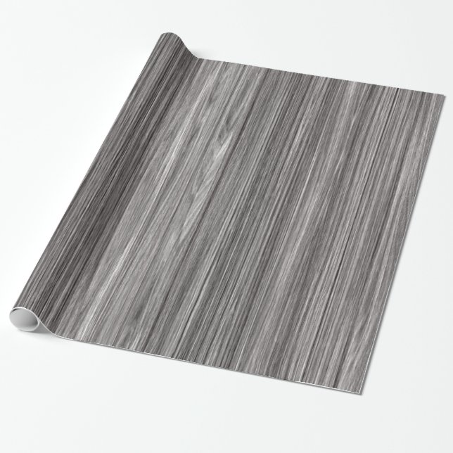 Panel of Weathered Grey Wood Texture Wrapping Paper (Unrolled)