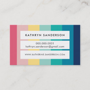 PANEL STRIP bold colourful rainbow stripes modern Business Card