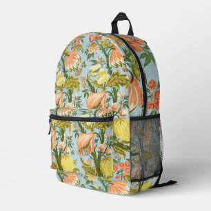 Panel With Design of Fruit Trees Vintage Brocade Printed Backpack