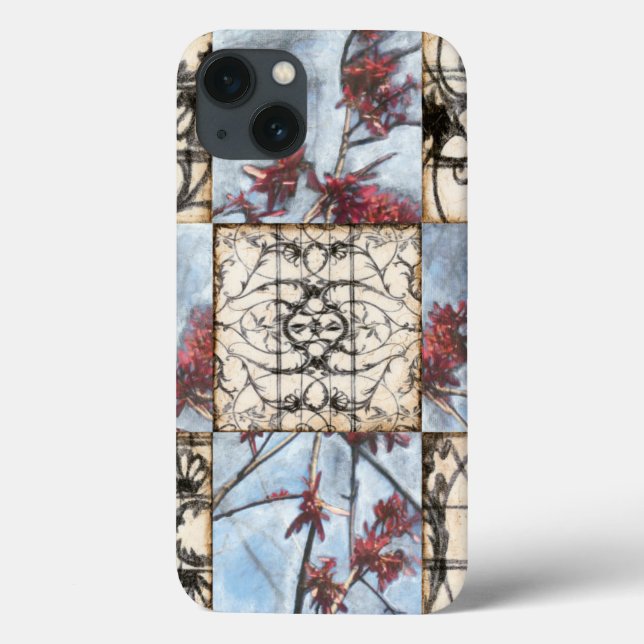 Panelled Abstract Scrollwork Painting Case-Mate iPhone Case (Back)